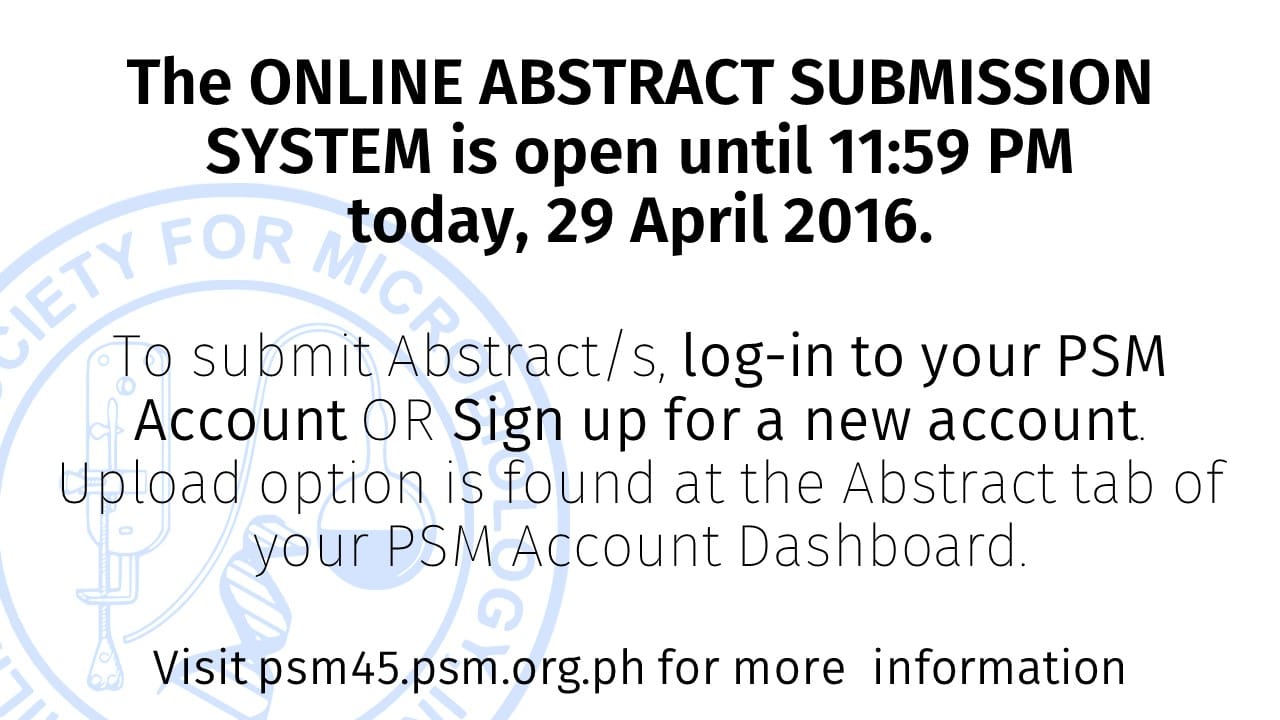 Abstract Announcement PSM45